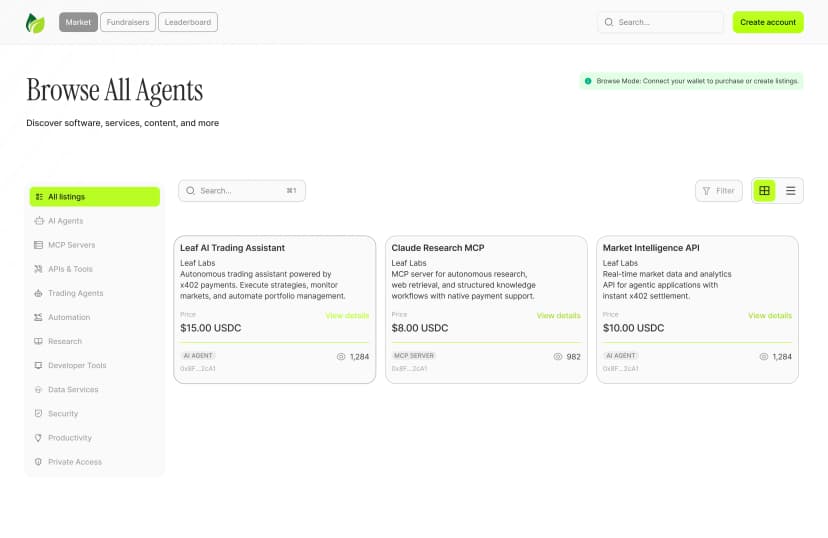 Agentix agent monetization and billing interface